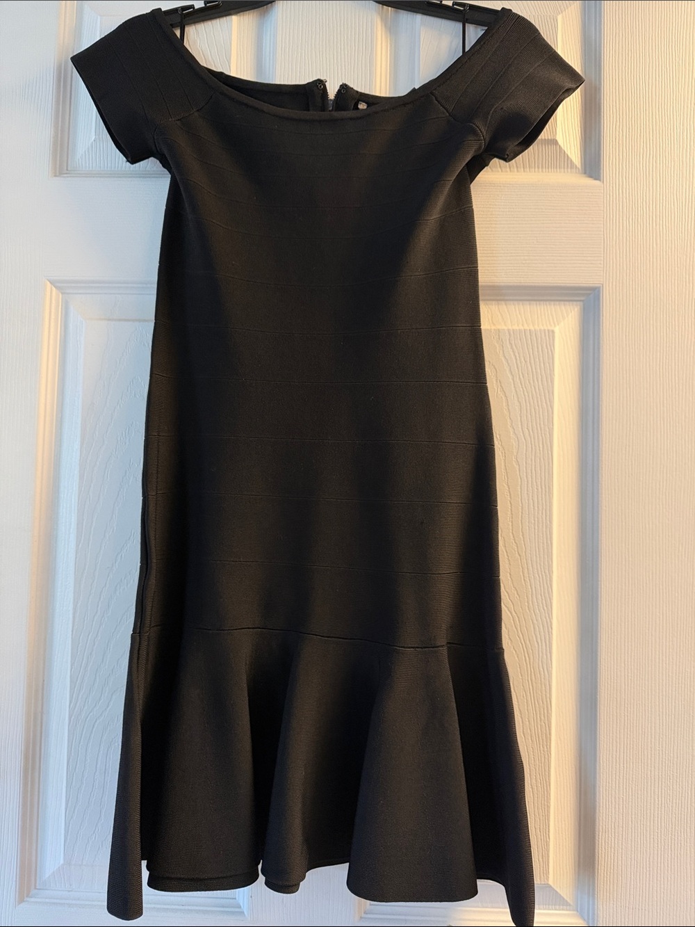 Guess Black Off-Shoulder Flared Hem Dress